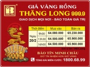 Giá Vàng Rồng Thăng Long- Bảo Tín Minh Châu ngày 20.02.2024