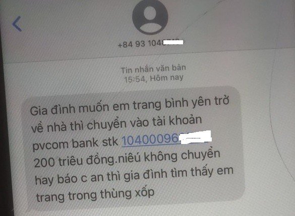 Tin nhắn lừa đảo, đòi tiền chuộc