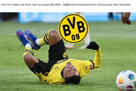 Sancho bị báo thân Dortmund chê tệ nhất trên sân trận thua ngược
