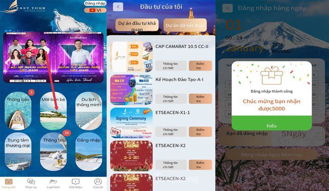 Giao diện của app Easy Tour N. Ảnh: Người dân cung cấp.