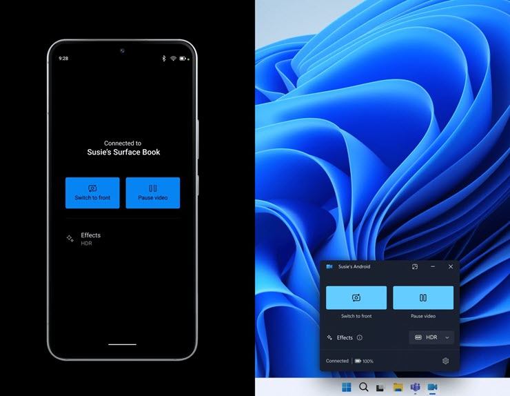 Windows 11 sẽ có thể dùng điện thoại Android làm webcam.