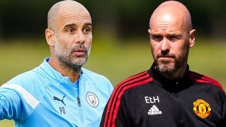 Liệu HLV Ten Hag (phải) có thể thắng Pep Guardiola một lần nữa?