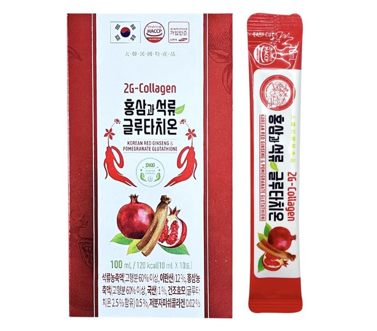 2G – Collagen Hồng sâm lựu Glutathione dạng stick tiện lợi sử dụng