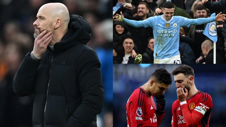 HLV Ten Hag bất lực nhìn MU thua thảm Man City