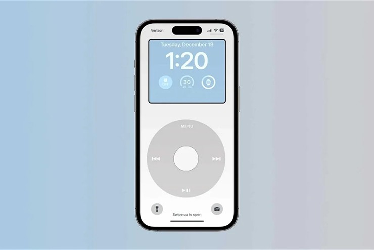 iPhone với hình nền lấy cảm hứng từ iPod.
