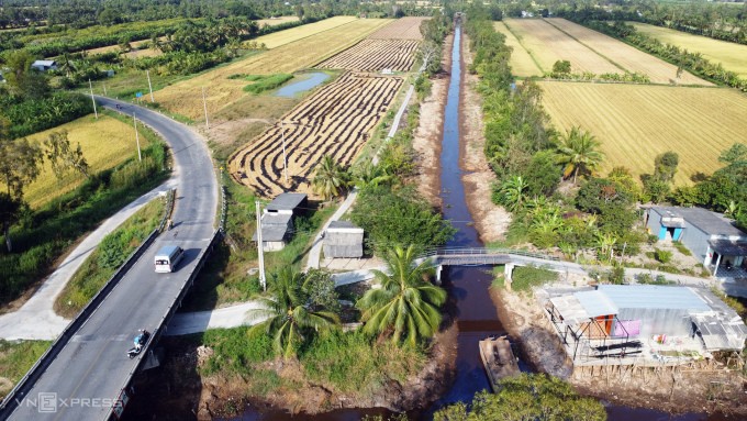 Vùng ngọt tỉnh Cà Mau đang chịu ảnh hưởng nặng nề của khô hạn. Ảnh: An Minh