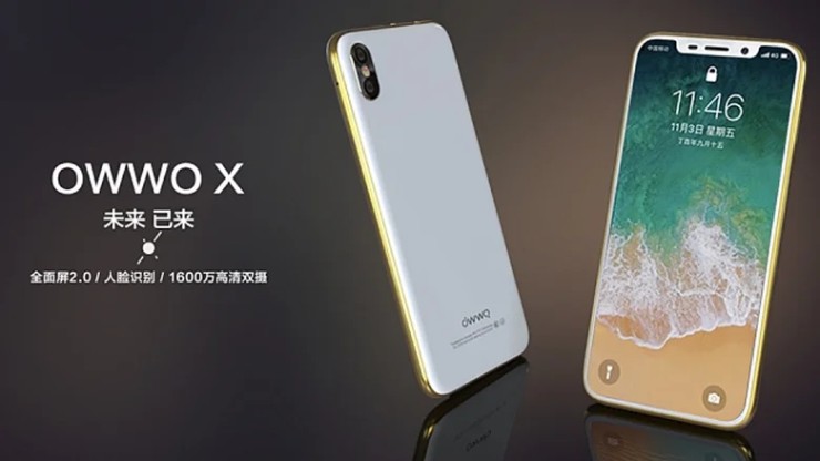 OWWO X được phát hành vào năm 2018 và trông giống hệt iPhone X, bao gồm màn hình tràn viên và nhận dạng khuôn mặt - cả hai đều là những tính năng chính giúp X khác biệt với các iPhone khác.&nbsp;
