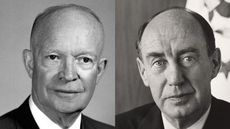 Ông Dwight D. Eisenhower và ông Adlai Stevenson. Ảnh: WHITE HOUSE HISTORICAL SOCIETY
