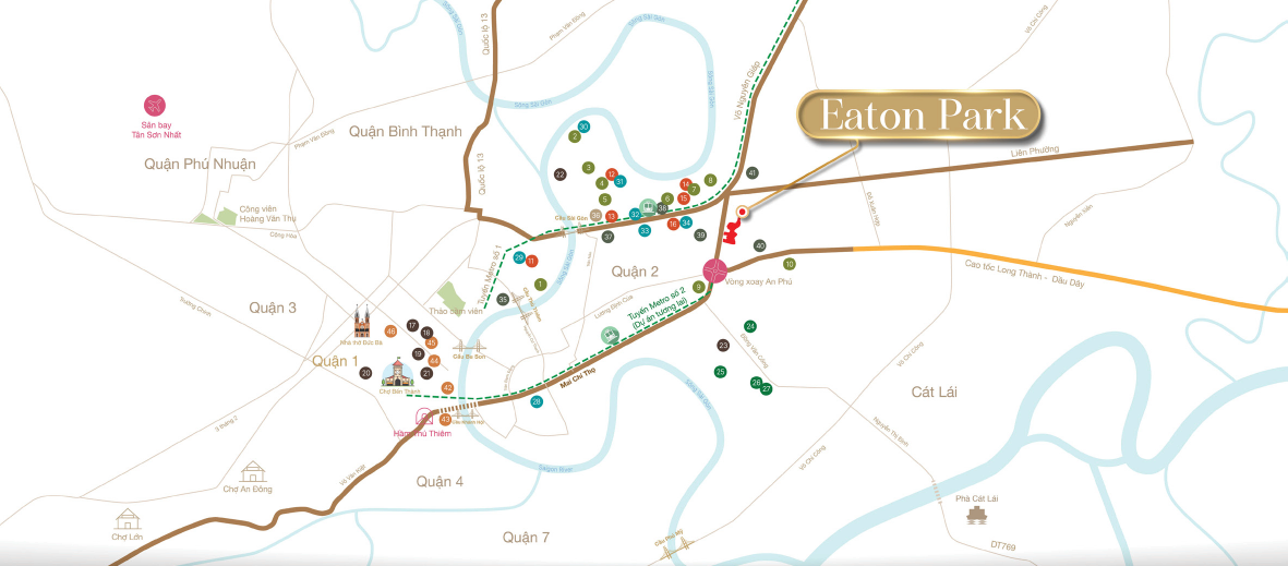 Eaton Park tọa lạc tại mặt tiền đại lộ Mai Chí Thọ