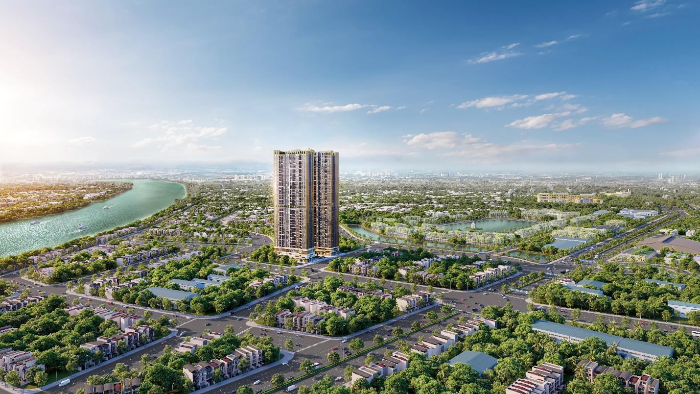 A&amp;T Sky Garden sở hữu vị trí đắc địa với “3 mặt hướng thủy” cùng địa thế độc tôn “Cạnh Sông – Bên Hồ - Trong Phố”