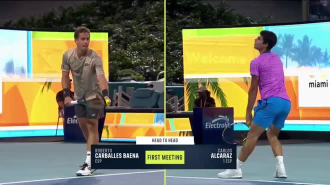 Video tennis Alcaraz - Baena: Thắng lợi thần tốc, gieo sầu đồng hương (Miami Open)
