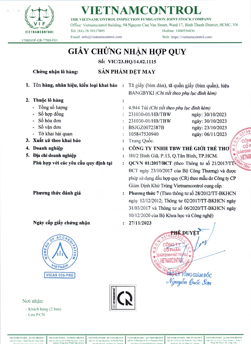 Chứng nhận đủ điều kiện lưu hành tại thị trường Việt Nam