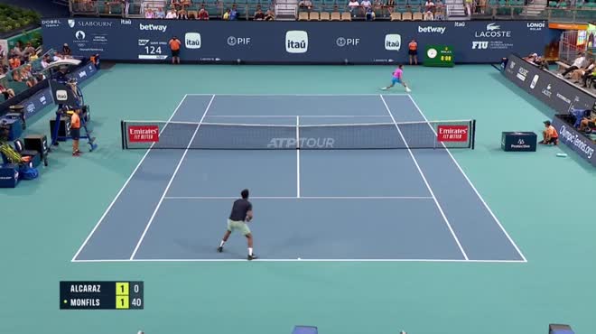Video tennis Alcaraz - Monfils: Sức trẻ thắng thế, đoạt vé tứ kết (Miami Open)