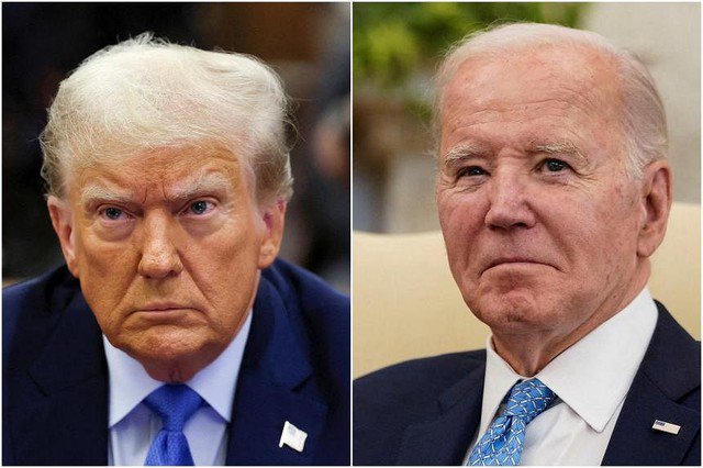 Cựu Tổng thống Donald Trump (trái) và Tổng thống Joe Biden 