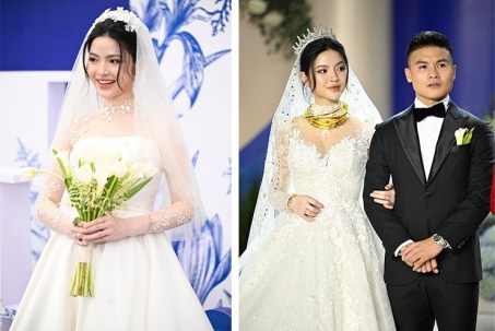 Vợ Quang Hải đeo vàng kín cổ trong ngày cưới HOT nhất tuần