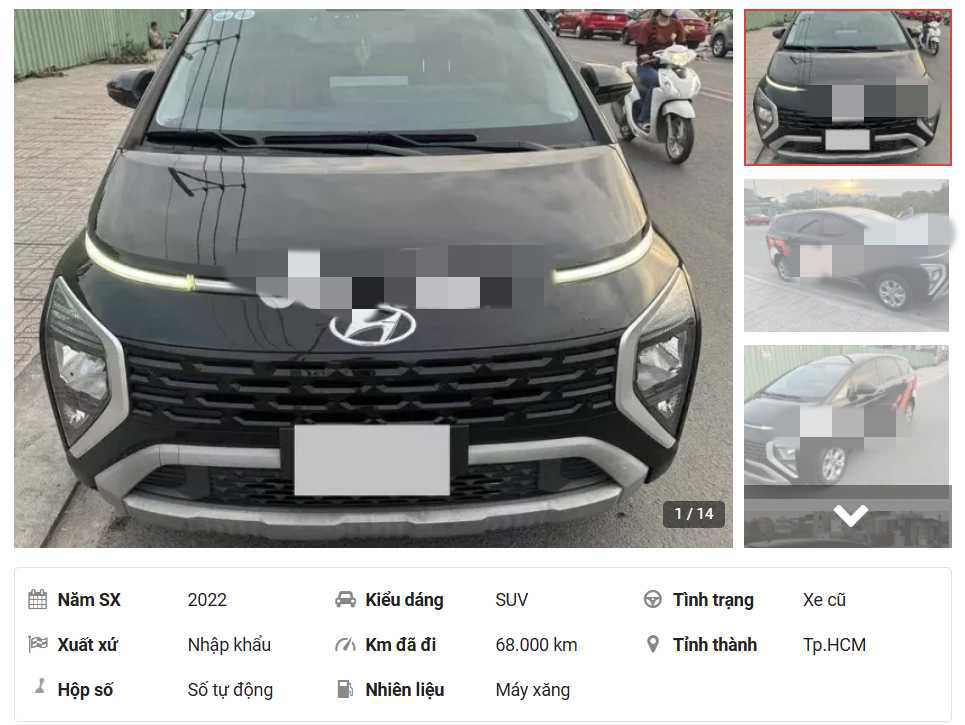 Tin rao bán chiếc&nbsp;Hyundai Stargazer 2022 số tự động đã đi 68.000Km. (Ảnh chụp màn hình)