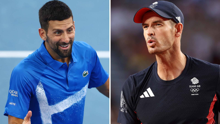 Djokovic (bên trái) vui đùa cảnh báo, Murray (bên phải) cũng không ngần ngại đối đáp