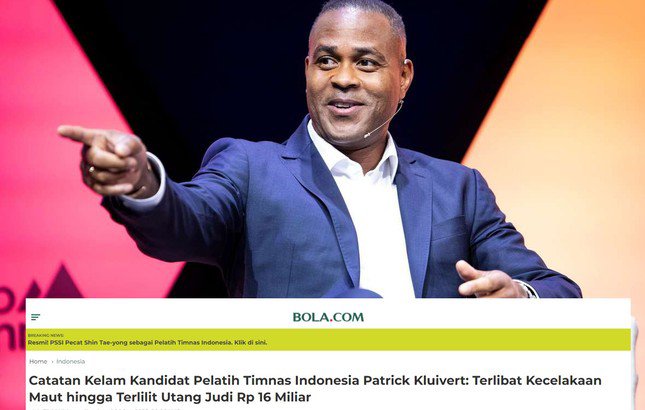 Truyền thông Indonesia hoài nghi Patrick Kluivert, nhắc đến quá khứ nợ cờ bạc 1 triệu euro - 1