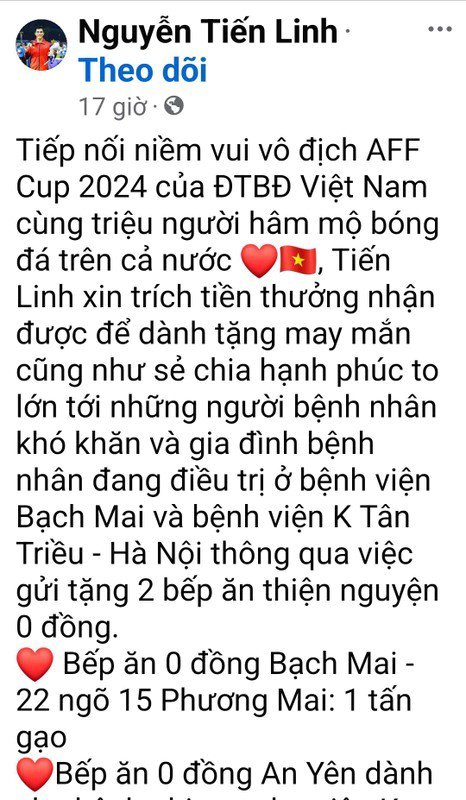 Tiền đạo đẹp trai, giàu lòng nhân ái: Sau AFF Cup, trích tiền thưởng tặng 2,5 tấn gạo nấu cơm cho bệnh nhân nghèo - 2