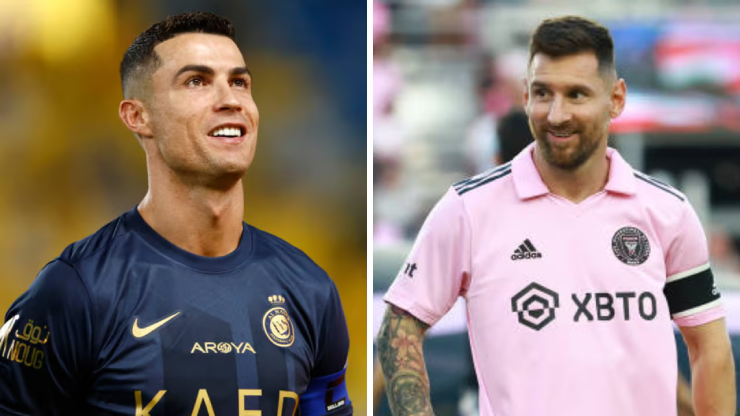 Ronaldo (bên trái) có muốn nhận Messi (bên phải) làm huấn luyện viên?