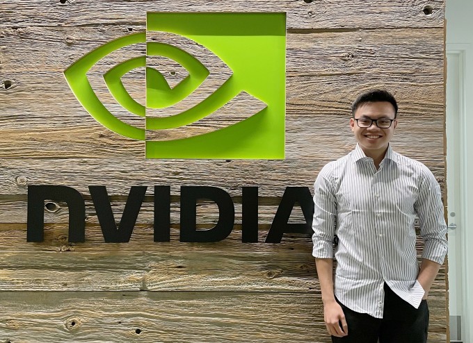 Nhật Quang khi thực tạo ở Nvidia. Ảnh: Nhân vật cung cấp