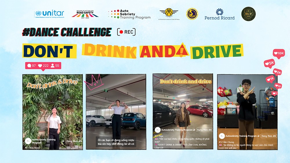 Các bạn trẻ tham gia thử thách Dance Cover trên nền nhạc ‘Don’t Drink & Drive”
