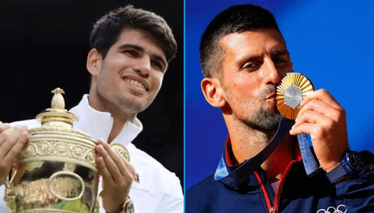 Alcaraz (bên trái) và Djokovic (bên phải) cần chơi tập trung ở vòng 3, vòng 4, trước khi nghĩ tới trận tứ kết AO 2025