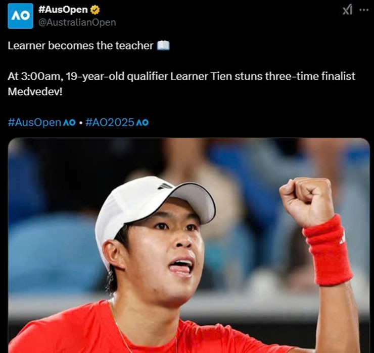 Trang chủ Australian Open ca ngợi Learner Tien