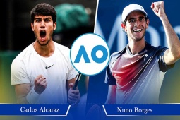 Video tennis Borges - Alcaraz: Vùi dập set 1, đẳng cấp "Tiểu Nadal" (Australian Open)