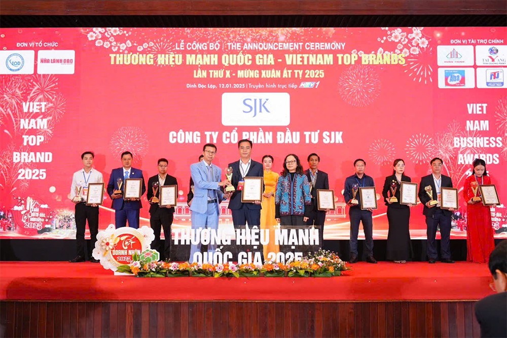 Công ty Cổ phần Đầu tư SJK nhận danh hiệu TOP 12 “Thương Hiệu Mạnh Quốc Gia 2025”