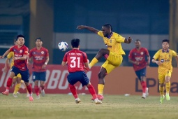 Video bóng đá Công an Hà Nội - SLNA: Giật điểm trong thế thiếu người (V-League)