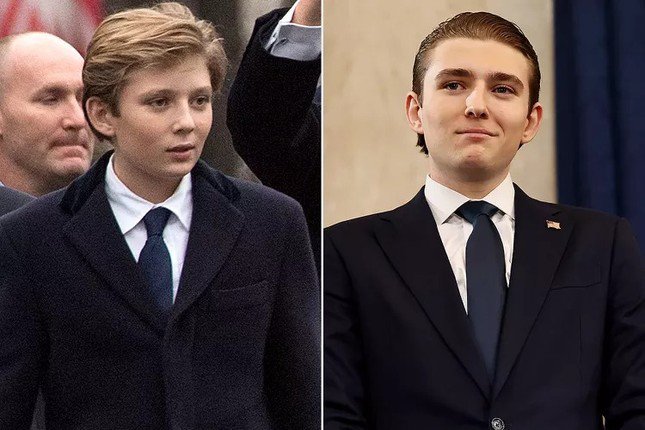 Sự thay đổi của Barron Trump sau 8 năm.