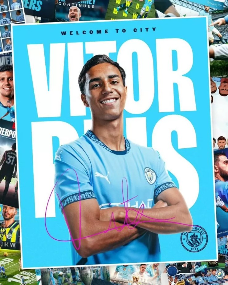 Vitor Reis là tân binh thứ 2 của Man City