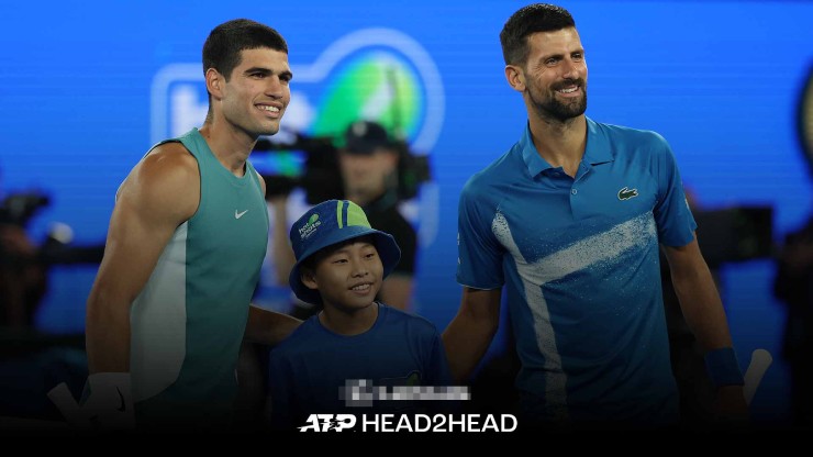 Tính đến tứ kết Australian Open 2025, Alcaraz (bên trái) và Djokovic (bên phải) chạm trán nhau 8 lần