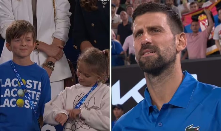 Djokovic buông lời mắng (nhưng theo kiểu mắng yêu) vì thấy các con vẫn có mặt trên khán đài lúc 1 giờ sáng