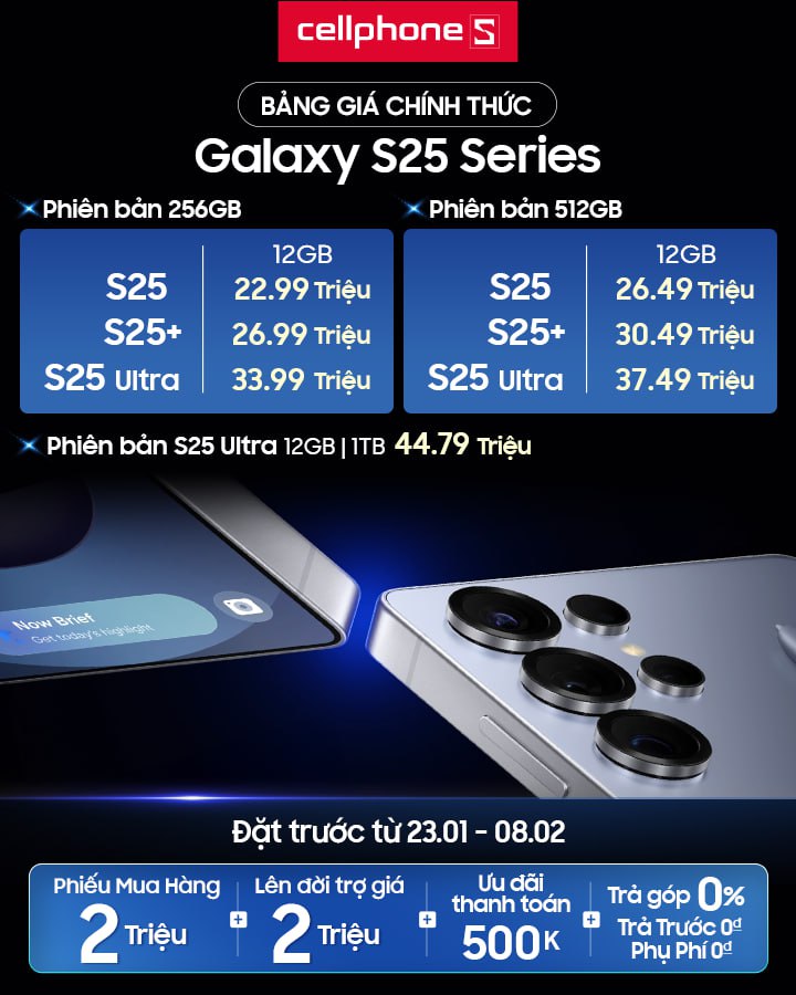 Galaxy S25 series ra mắt, giảm đến 4.5 triệu đồng khi thu cũ lên đời tại CellphoneS - 1