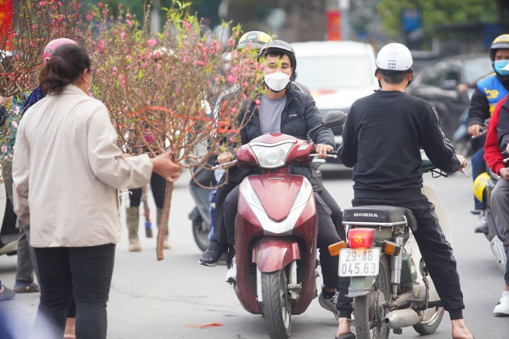 Ngày đầu kỳ nghỉ Tết Nguyên đán, người dân hồ hởi xuống phố &#39;săn&#39; đào, quất - 1