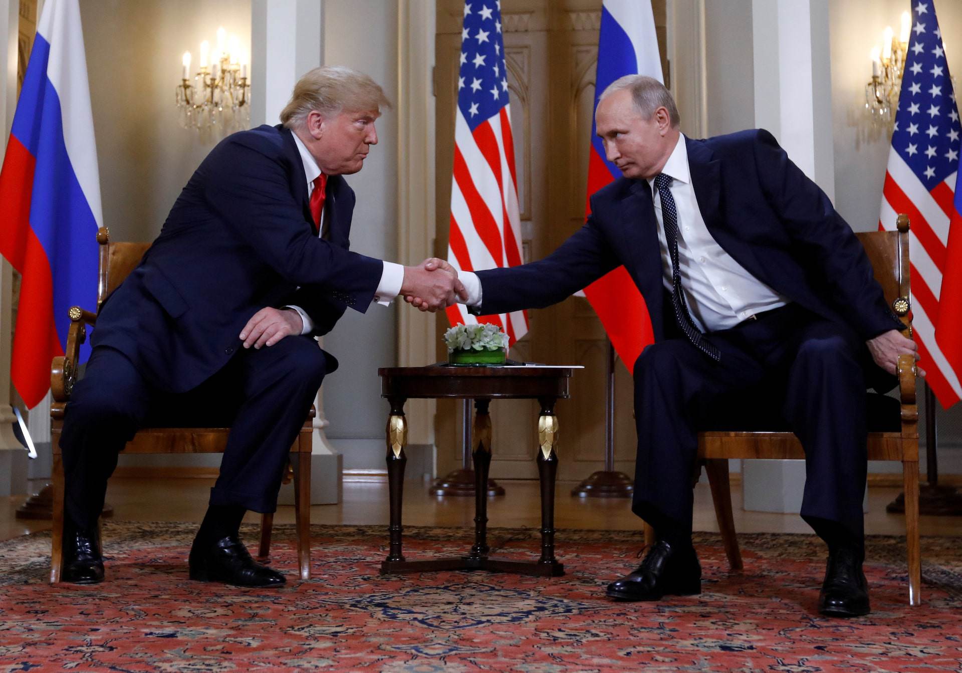 Cuộc gặp giữa ông Trump và ông Putin ở Helsinki, Phần Lan năm 2018. Ảnh: Reuters.