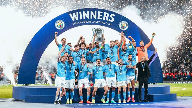 Man City từng hoàn tất cú ăn ba ở mùa giải 2022/23, điều mà Real Madrid cũng chưa từng làm được