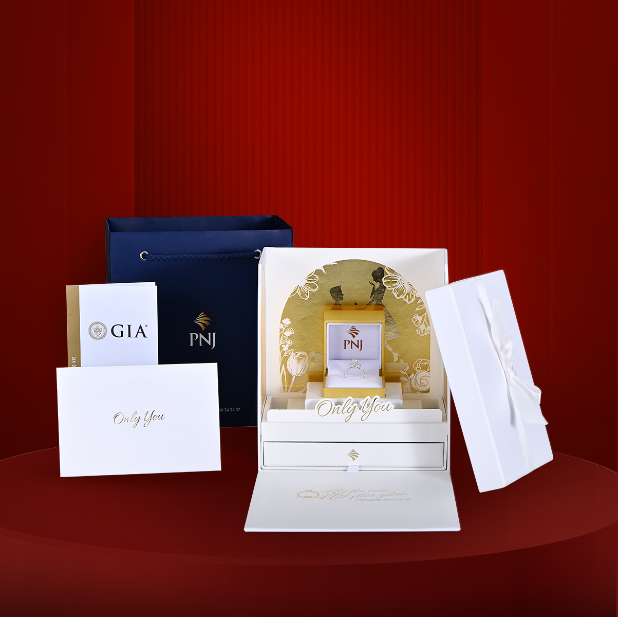 Nhẫn cầu hôn Only You đi kèm Special GiftBox sang trọng, đẳng cấp. Ảnh: PNJ