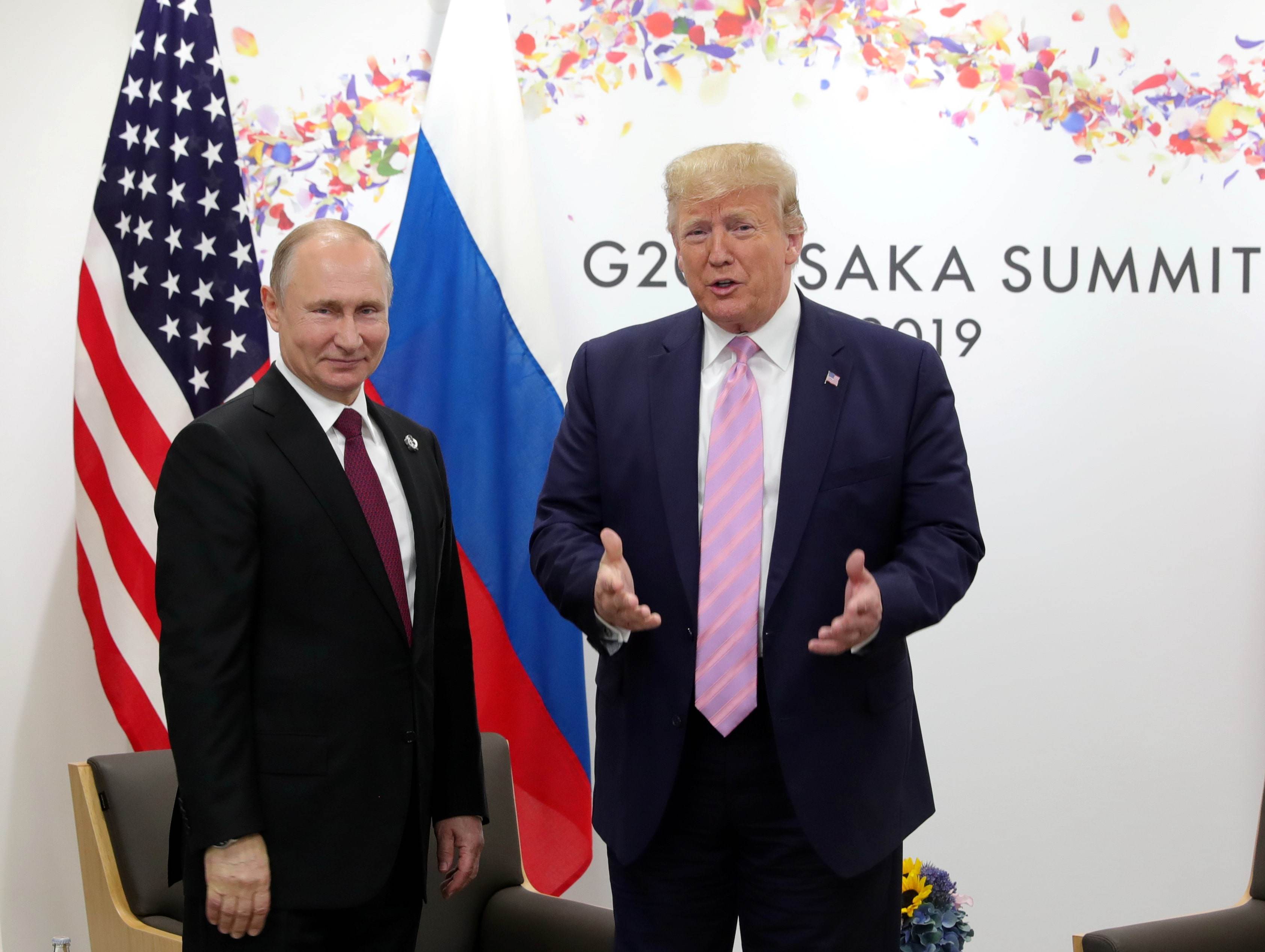 Ông Trump gặp ông Putin tại hội nghị thượng đỉnh G20 ở Osaka, Nhật Bản vào năm 2019. Ảnh: Reuters.