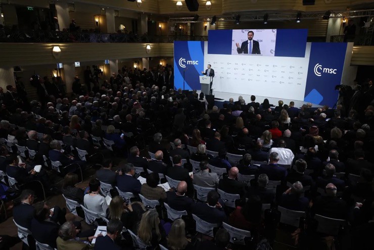 Phó Tổng thống Mỹ J.D. Vance phát biểu tại Hội nghị An ninh Munich vào tuần trước. Ảnh: Sean Gallup/Getty Images.