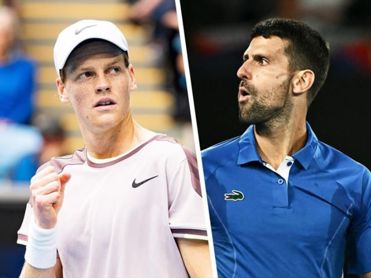 Djokovic (bên phải) đang có mặt tại Qatar Open 2025, lên tiếng về án phạt dành cho Sinner (bên trái)