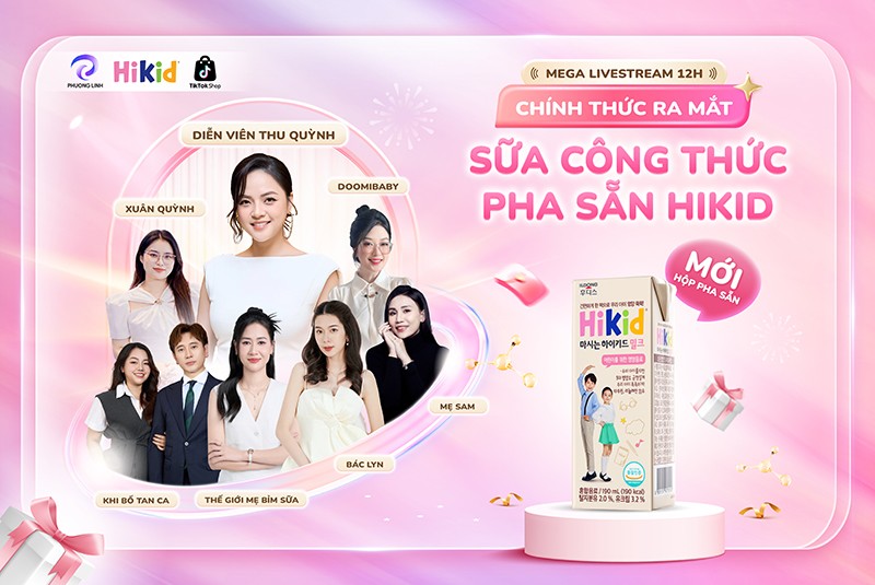 Mega Live 12H ra mắt sữa Hikid pha sẵn được tổ chức bởi Công ty TNHH XNK &amp; TM Phương Linh