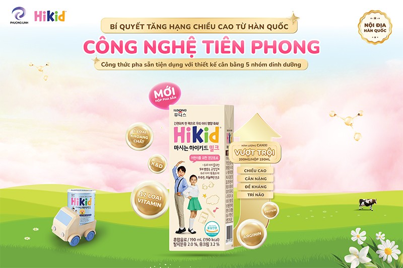 Sữa Hikid pha sẵn là giải pháp dinh dưỡng toàn diện từ Hàn Quốc