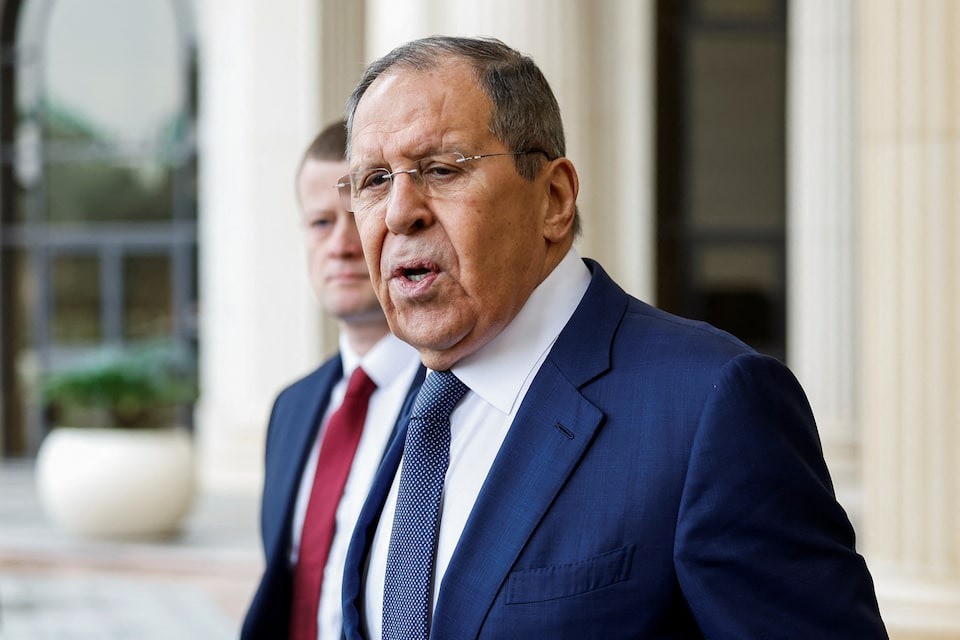 Ngoại trưởng Nga Sergei Lavrov ở Ả Rập Saudi. Ảnh: Reuters