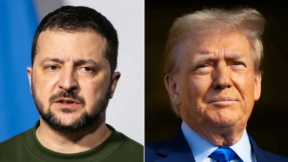 Tổng thống Ukraine Volodymyr Zelensky (trái) và Tổng thống Mỹ Donald Trump. Ảnh GETTY IMAGES