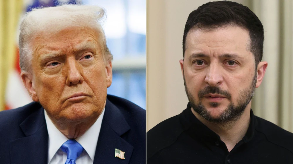 Tổng thống Ukraine Volodymyr Zelensky (phải) và Tổng thống Mỹ Donald Trump. Ảnh: CNN