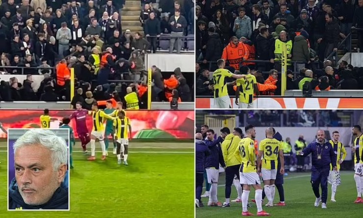 Trận đấu của&nbsp;Fenerbahce bị hoãn 15 phút vì vụ ẩu đả trên khán đài