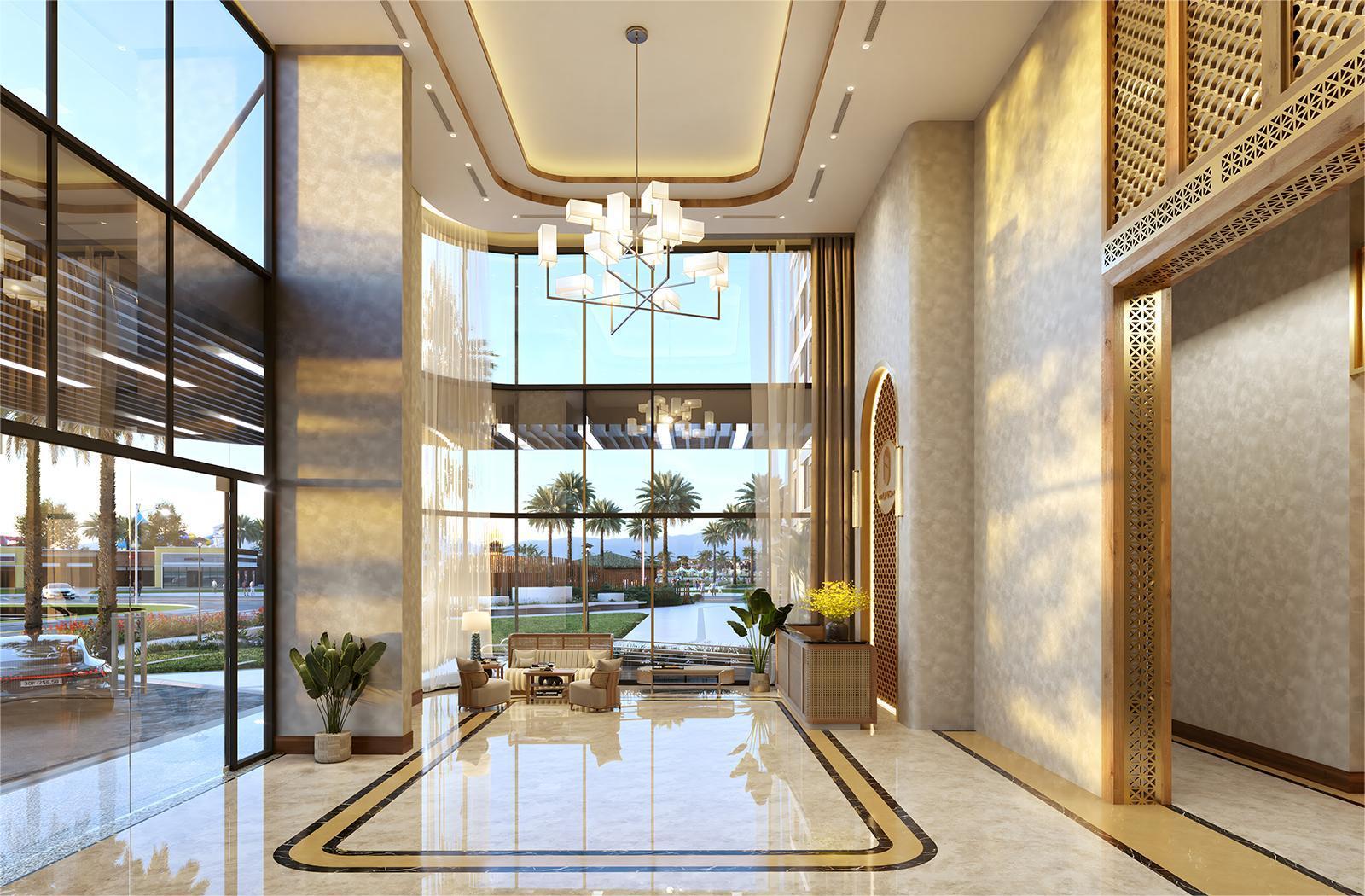 Không gian sảnh The Opus One mang đẳng cấp của một khách sạn 5 sao